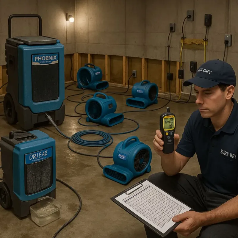 Structural Drying and Dehumidification process in Navy Yard City, WA